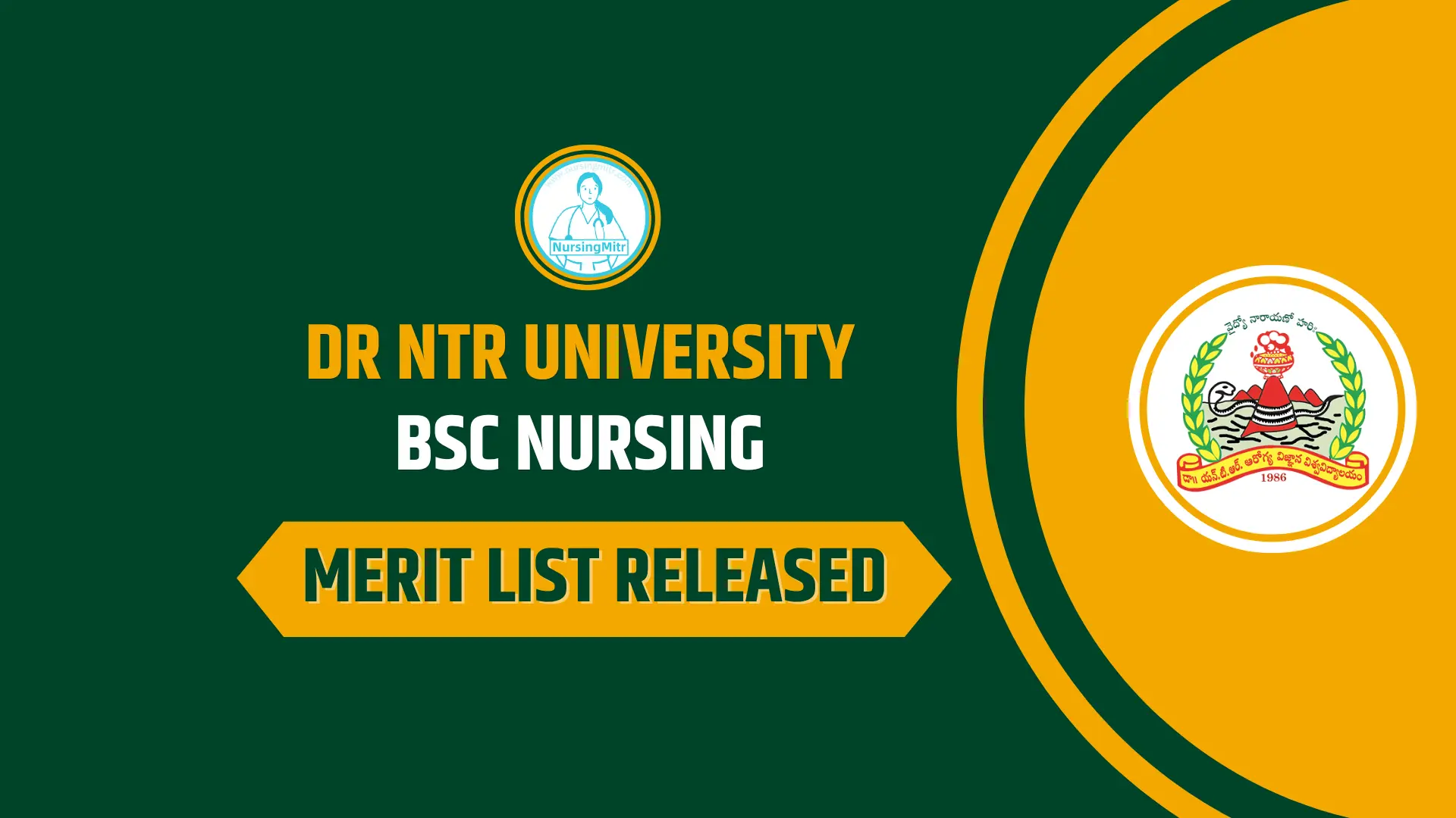 Dr NTR University BSc Nursing Merit List 2026 Out Check @ntruhs.ap.nic.in