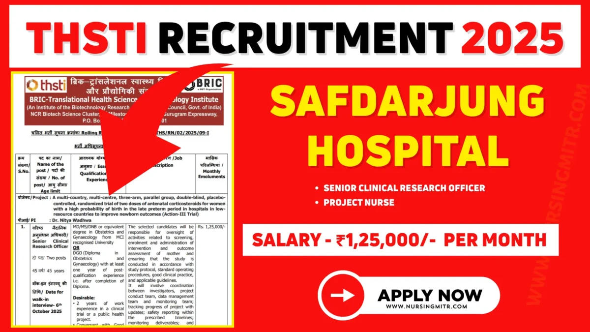 THSTI Recruitment 2025 notification, THSTI jobs 2025 apply online