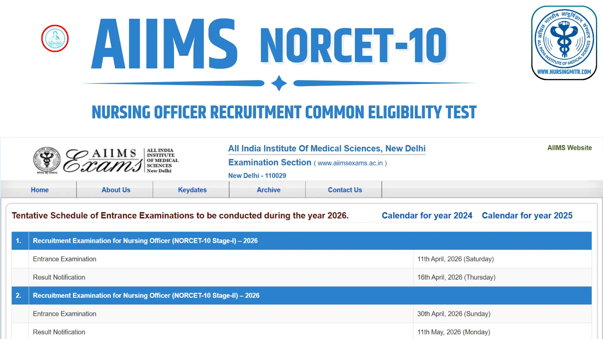 AIIMS NORCET 10 Recruitment 2026 Notification AIIMS NORCET 10 Recruitment 2026 Notification