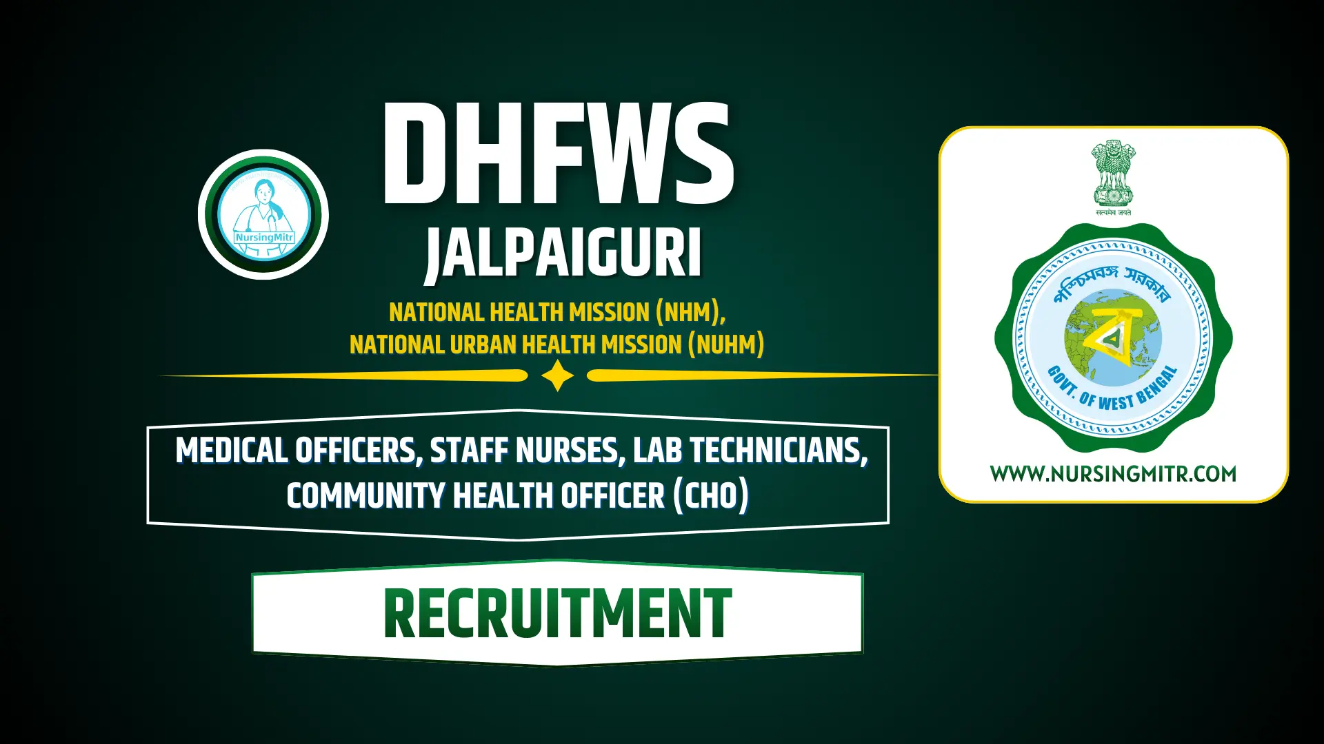 DHFWS Jalpaiguri Recruitment 2025