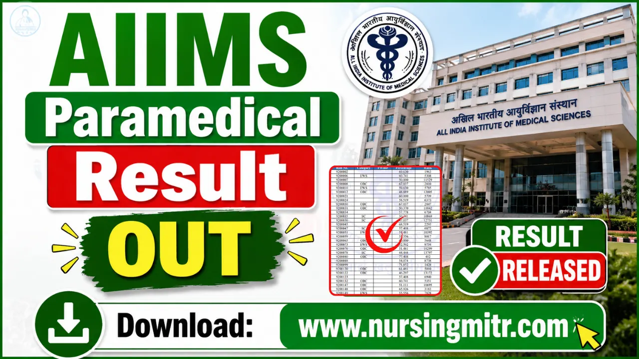 AIIMS Paramedical Result 2026 OUT Today Direct Result Link Here