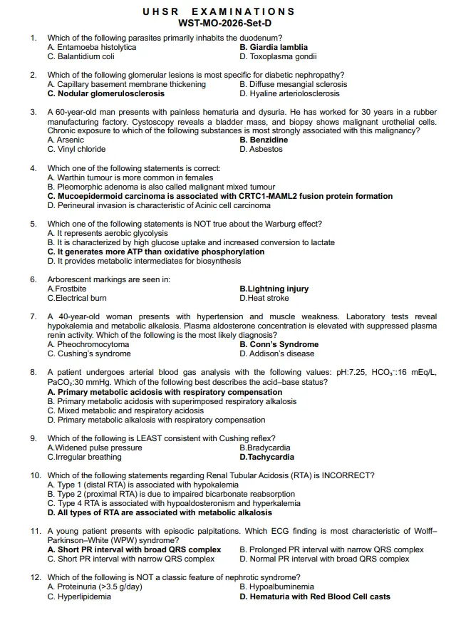 Download Haryana MO Answer Key Series A B C D