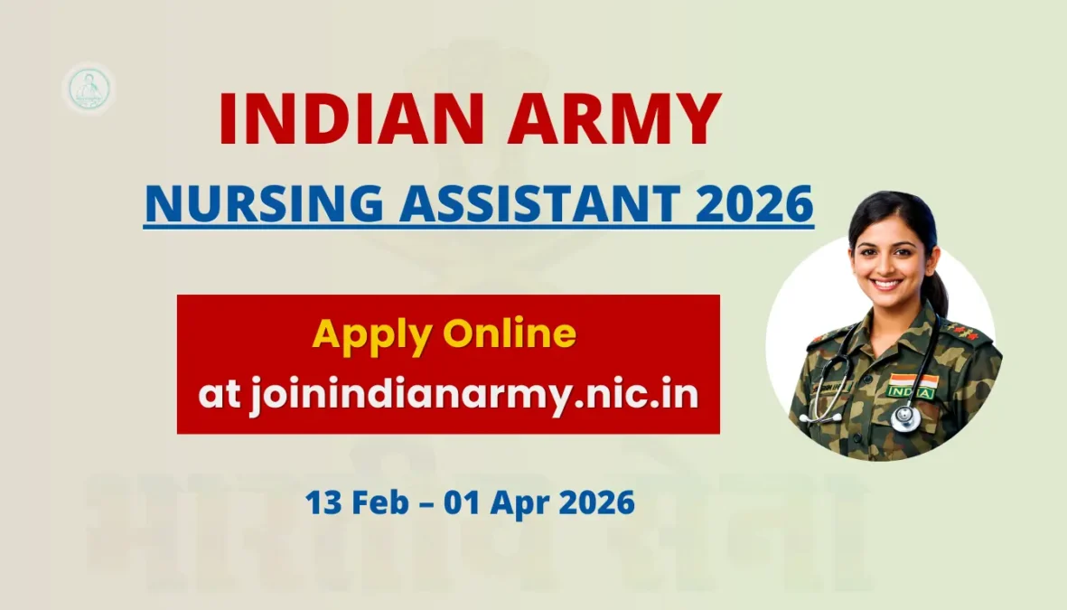 Unmarried male candidates applying online for Indian Army Nursing Assistant Recruitment 2026, including Soldier Technical NA, Nursing Assistant (Veterinary), and Sepoy Pharma posts.