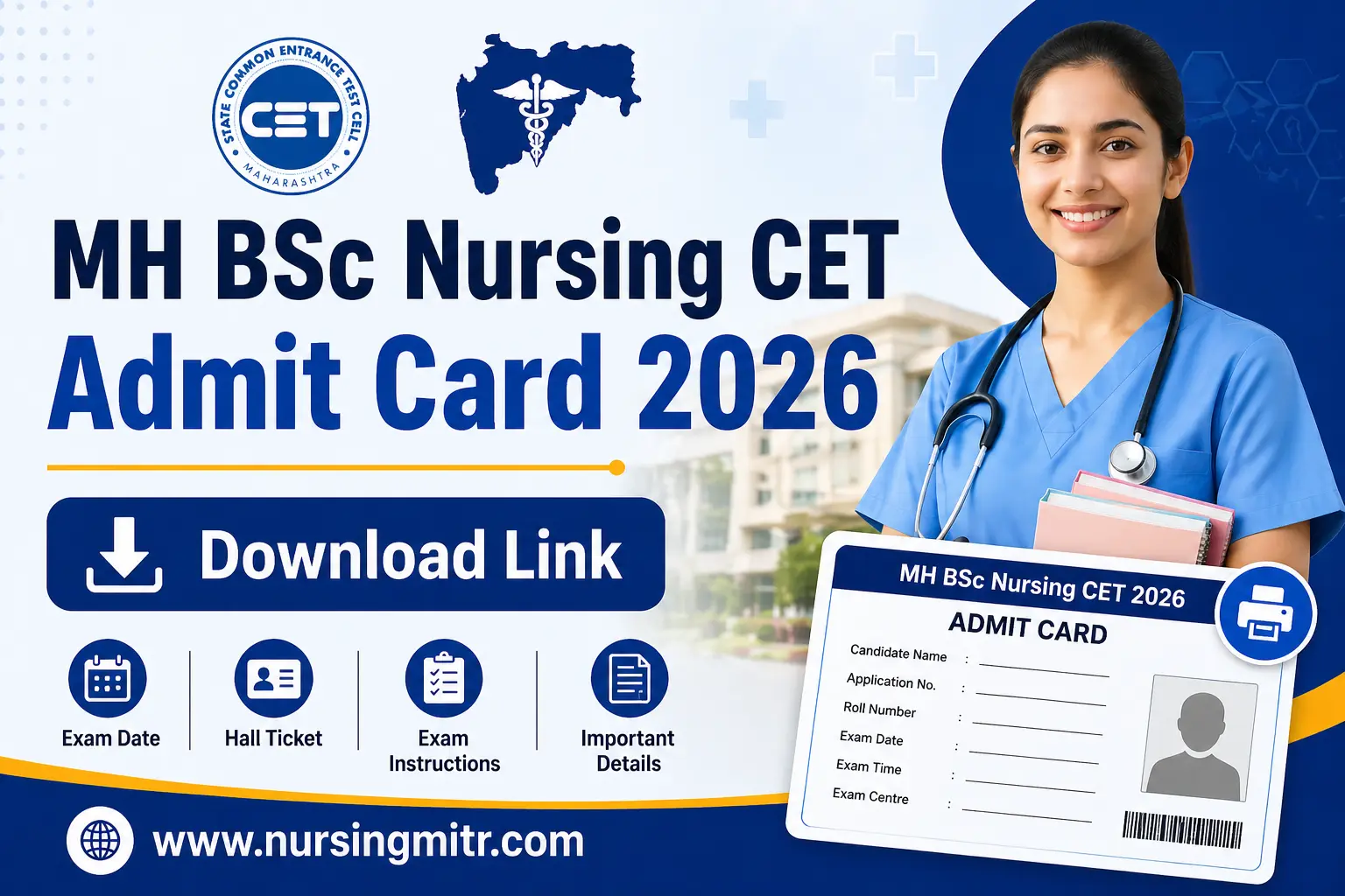 MH BSc Nursing CET Admit Card 2026