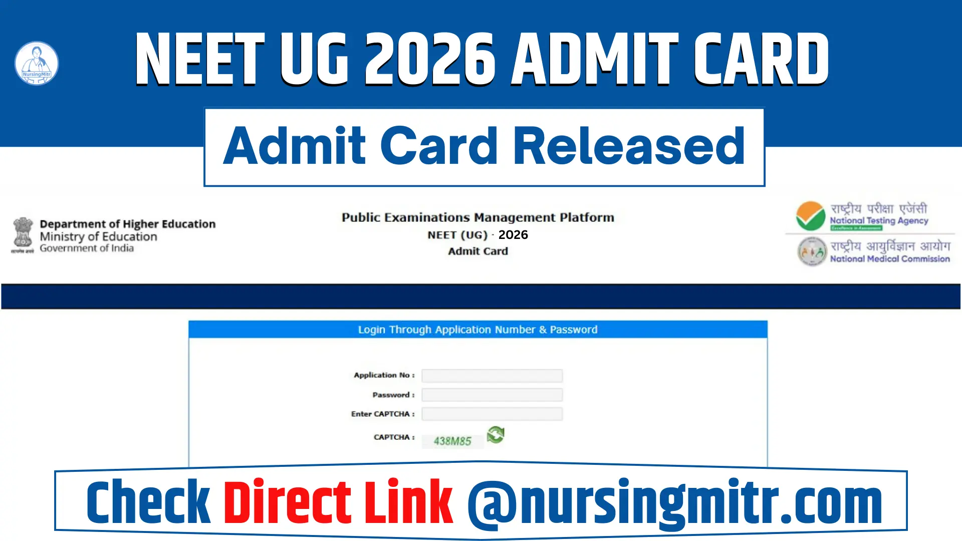 NEET 2026 admit card download exam date and instructions