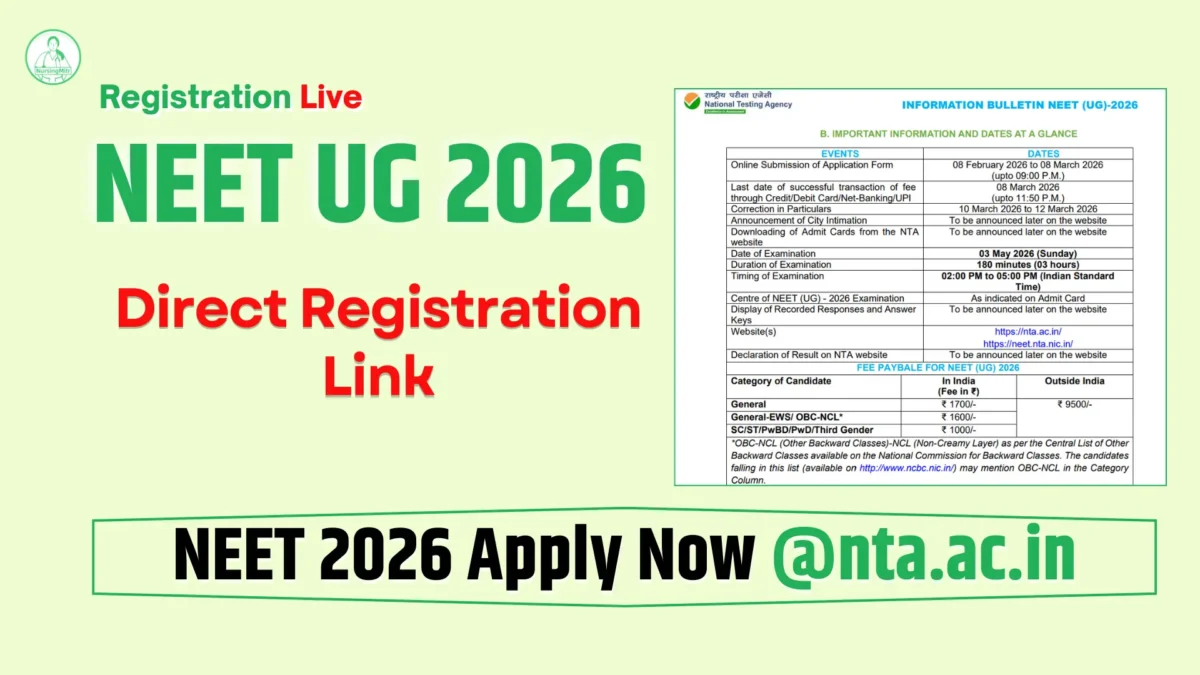 NEET UG 2026 exam date application form fees exam pattern and latest NTA updates