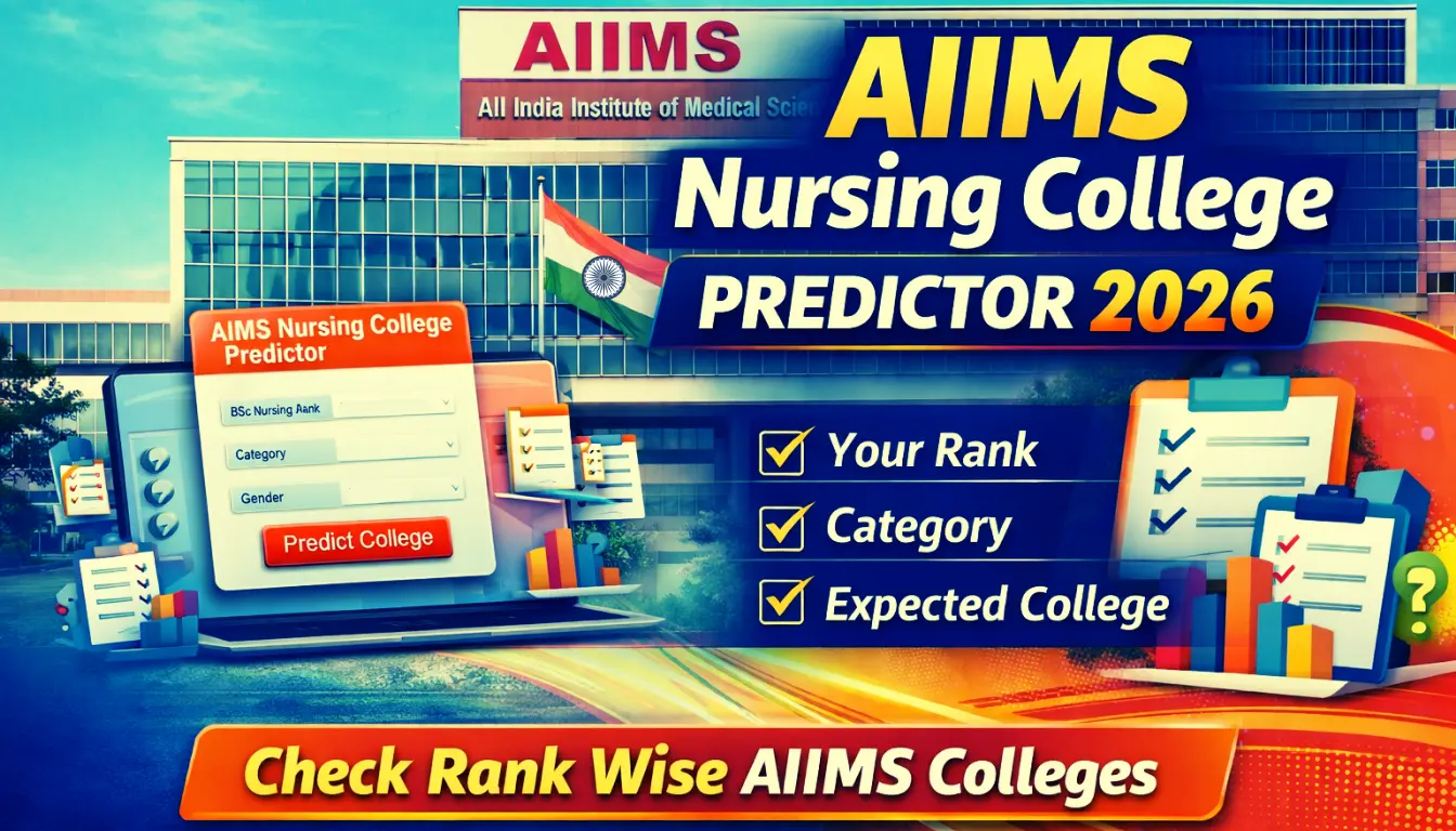AIIMS Nursing College Predictor 2026 rank vs expected AIIMS BSc Nursing college