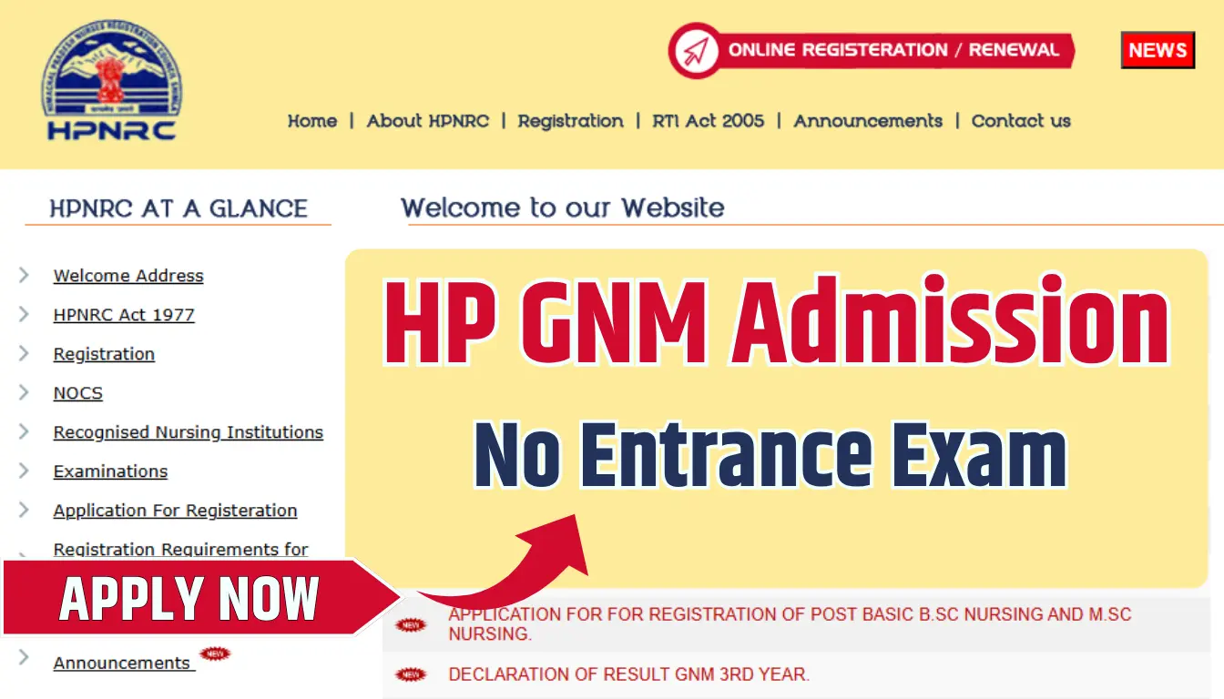 HP GNM Admission Form Eligibility Fees Merit List Himachal Nursing Admission