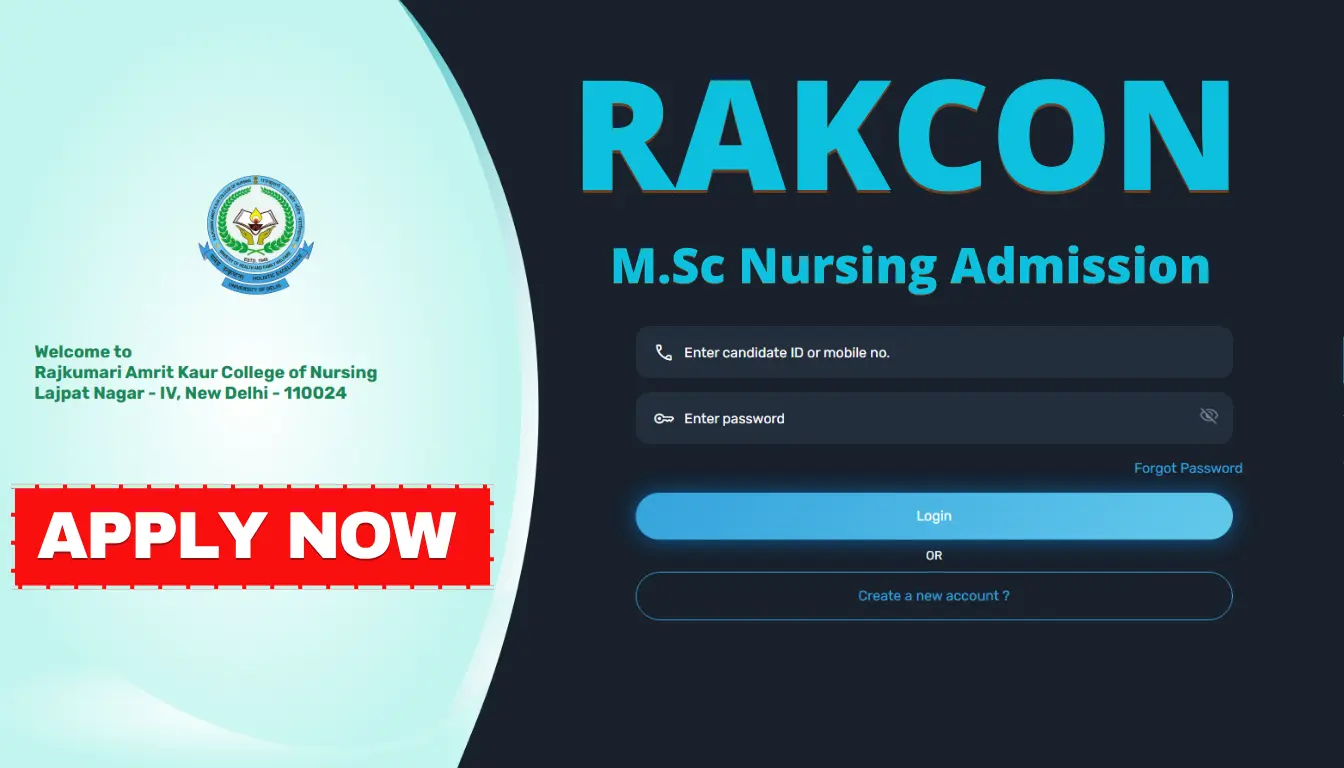 RAKCON MSc Nursing Admission 2026 application form, exam date and eligibility details