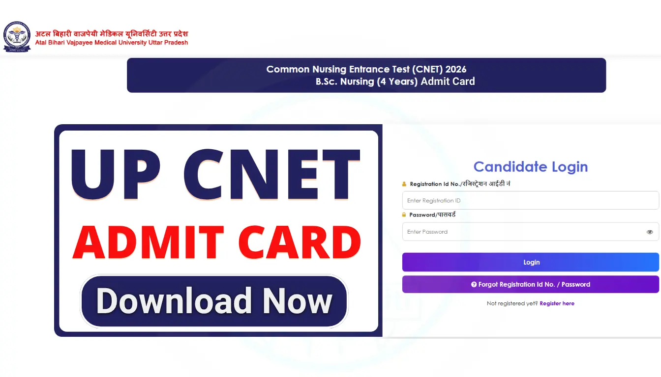 UP CNET Admit Card 2026: Get Official Link to Download Hall Ticket