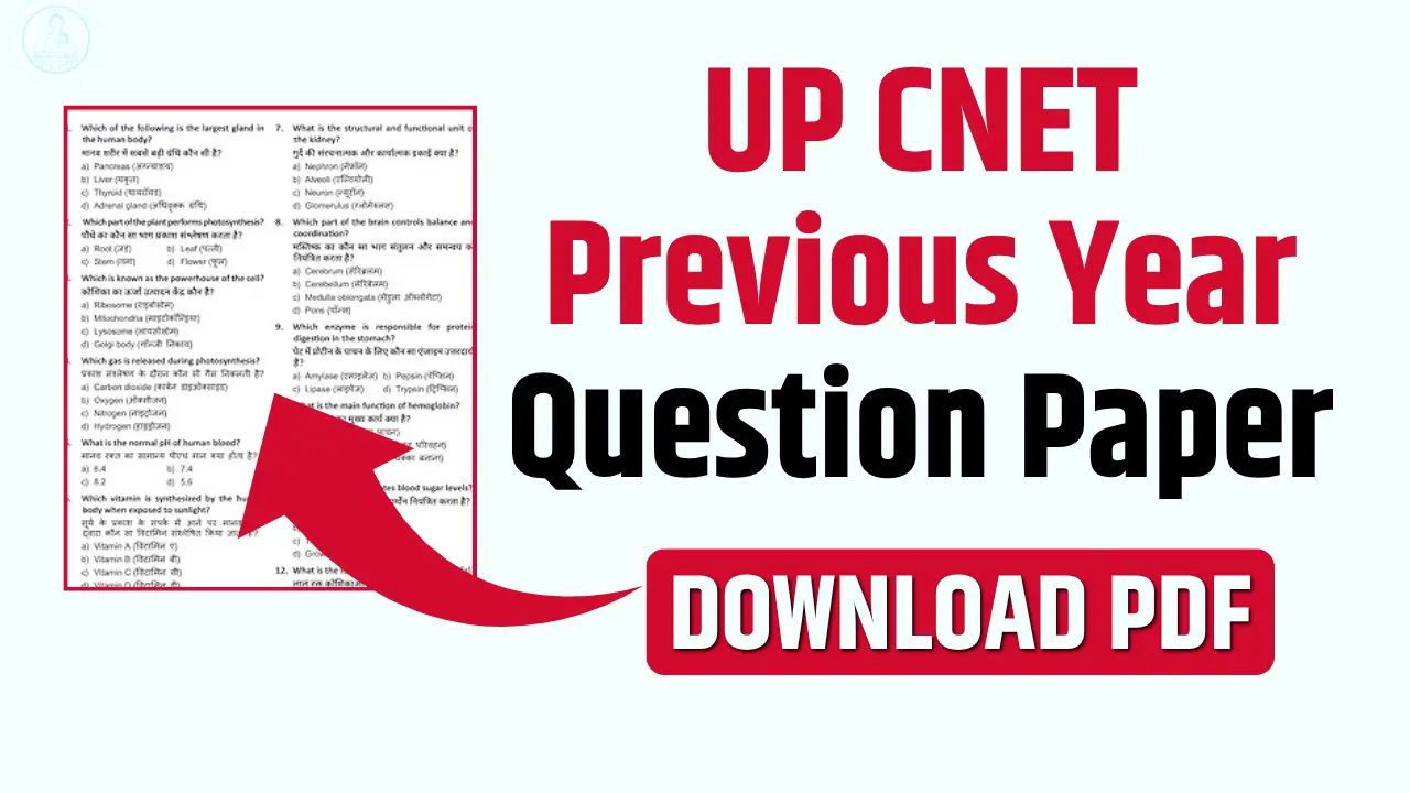 UP CNET previous year question paper pdf with solutions