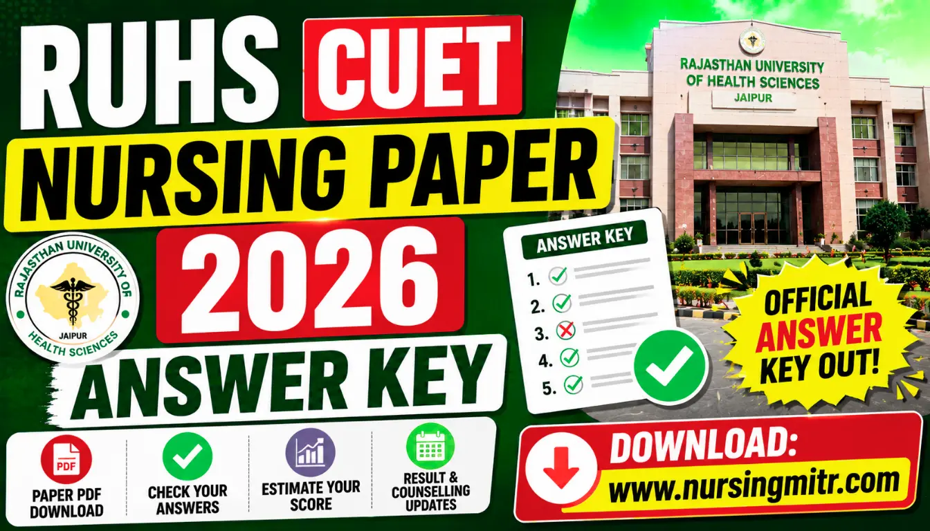 RUHS CUET Nursing Paper 2026 Answer Key Download