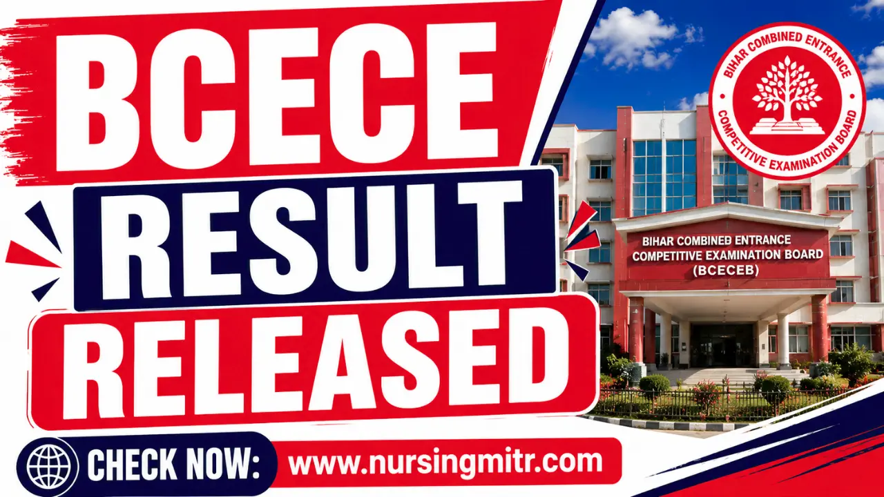 BCECE Result 2026 Released: Check Bihar BSc Nursing Rank Card, Merit List and Counselling Updates