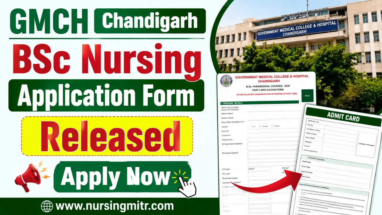 GMCH Chandigarh BSc Nursing Admission 2026 Started: GCET Application Form
