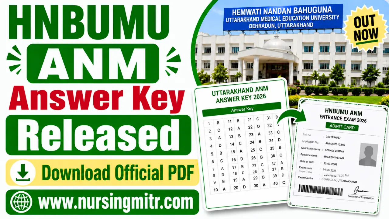 HNBUMU ANM Answer Key 2026 Released, Download Official PDF Now
