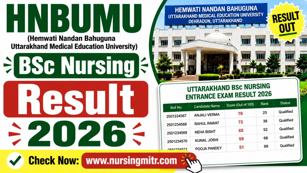 HNBUMU BSc Nursing Result 2026 Out: Check Scorecard, Rank & Merit List