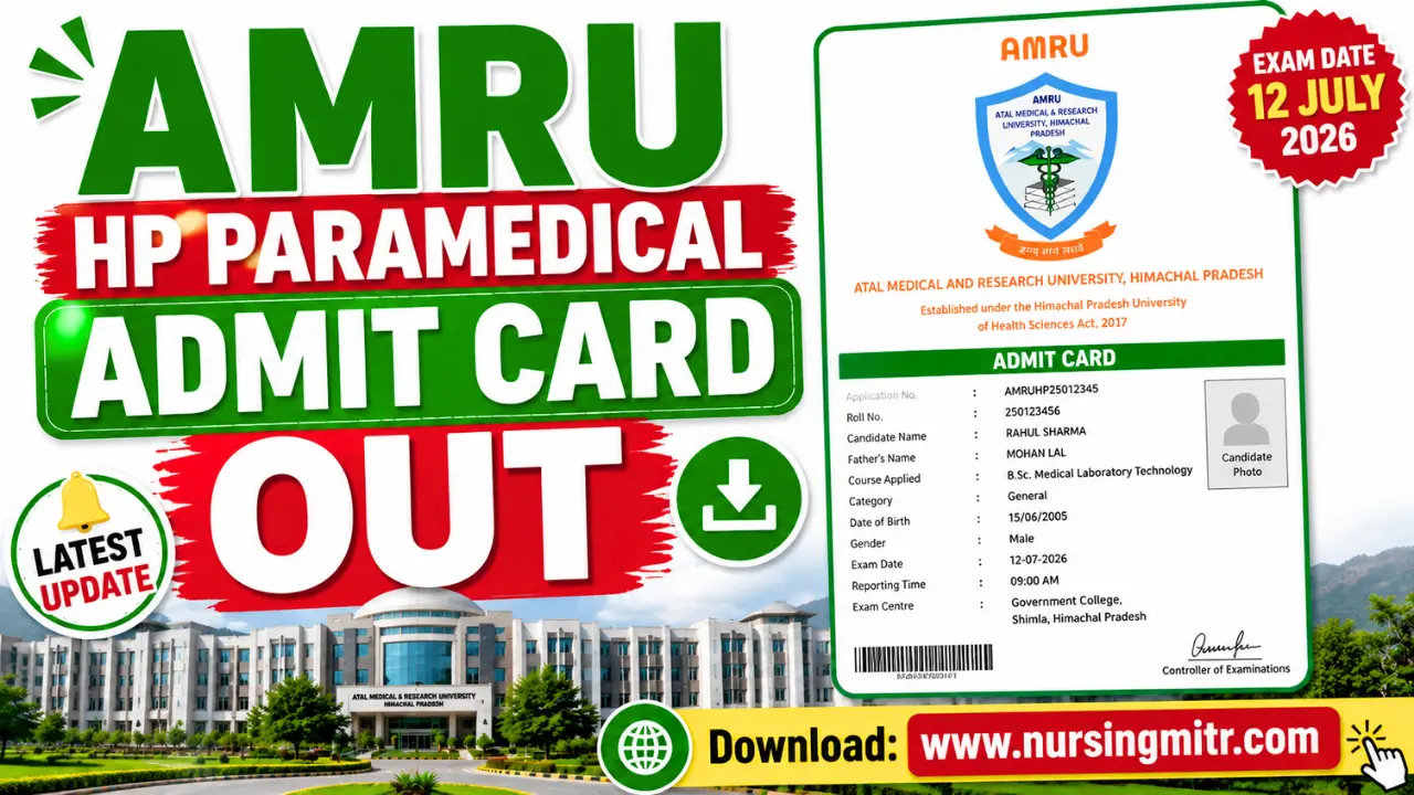 AMRU HP Paramedical Admit Card 2026 Released: Download Hall Ticket for July 12 Exam