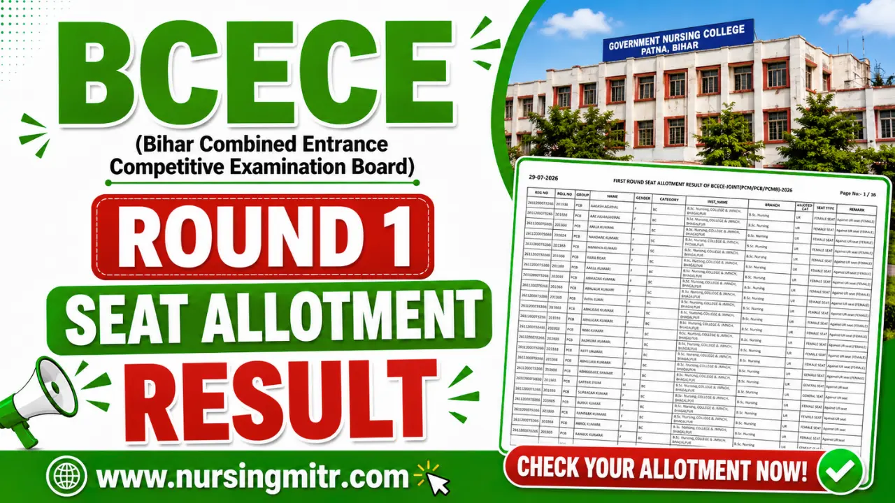 BCECE 1st Round Seat Allotment Result 2026 OUT: Download Allotment Letter, Admission Schedule