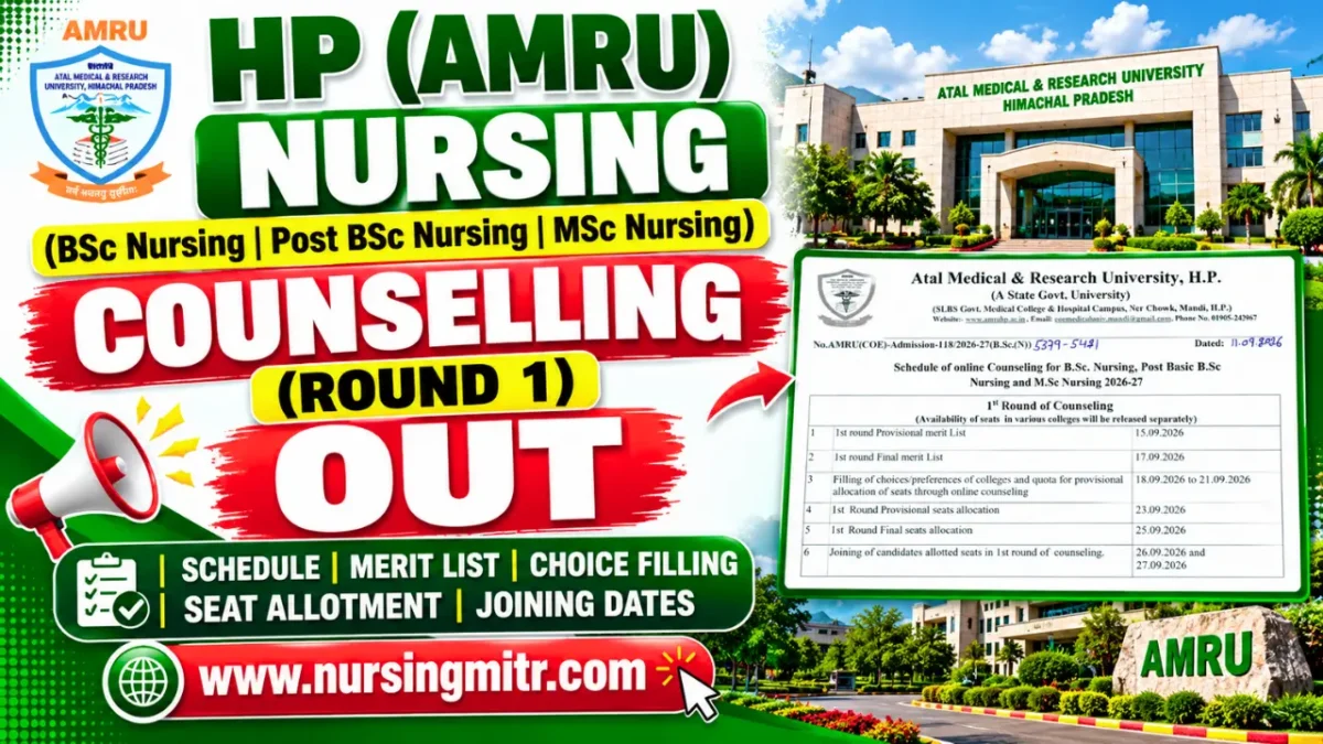 AMRU HP Nursing Counselling 2026 OUT: 1st Round