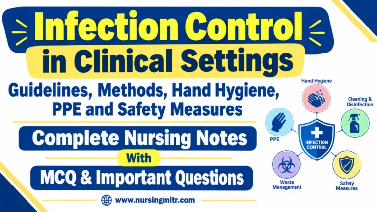 Infection Control in Clinical Settings: Guidelines, Methods, Hand Hygiene, PPE and Safety Measures Complete Nursing Notes
