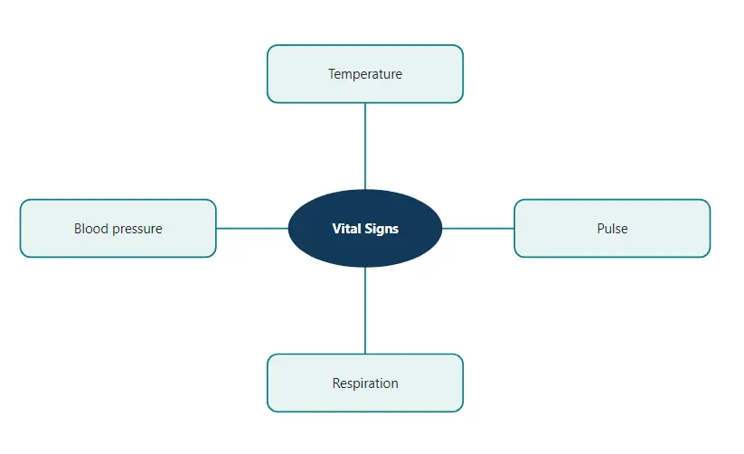 The four vital signs (the fifth, SpO2, is often added)