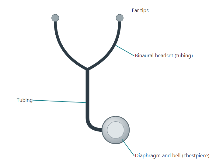 parts of a stethoscope.